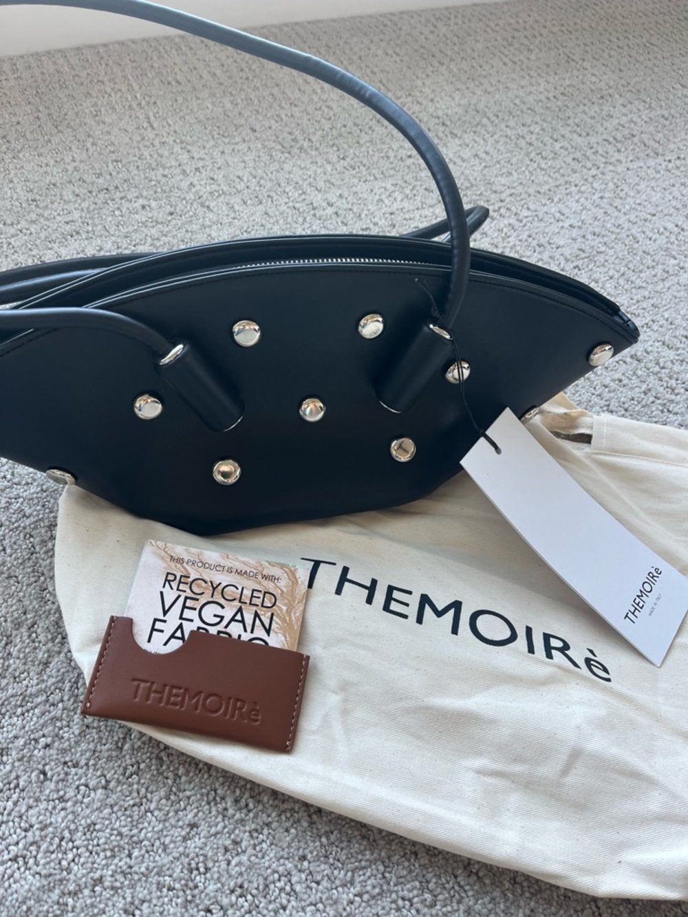 NWT THEMOIRE studded bag olympia beads bag Black Studded Women’s Shoulder Bag - Picture 2 of 12